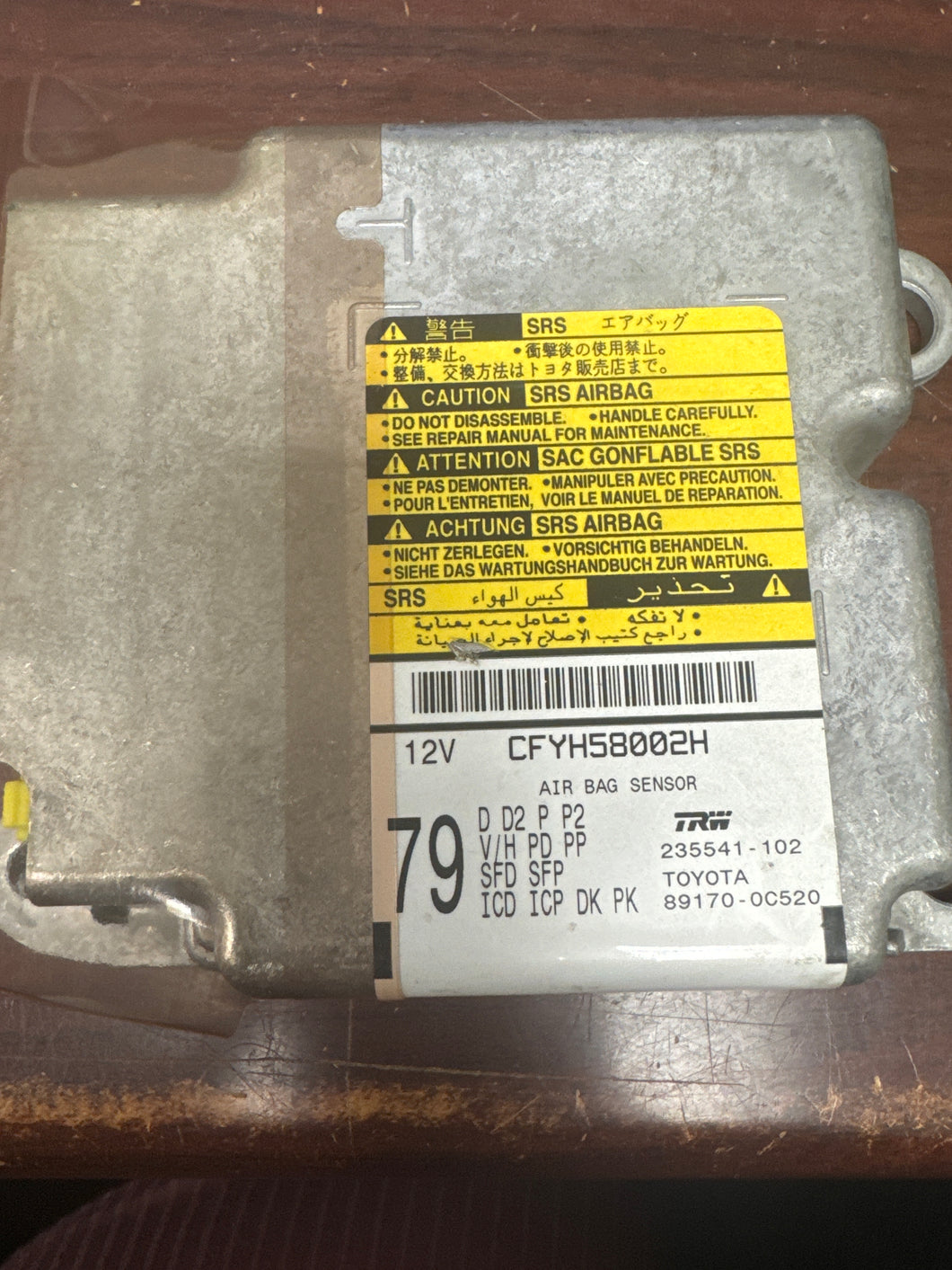 TOYOTA TUNDRA AIRBAG CONTROL MODULE PN: 89170-0C520 (P)