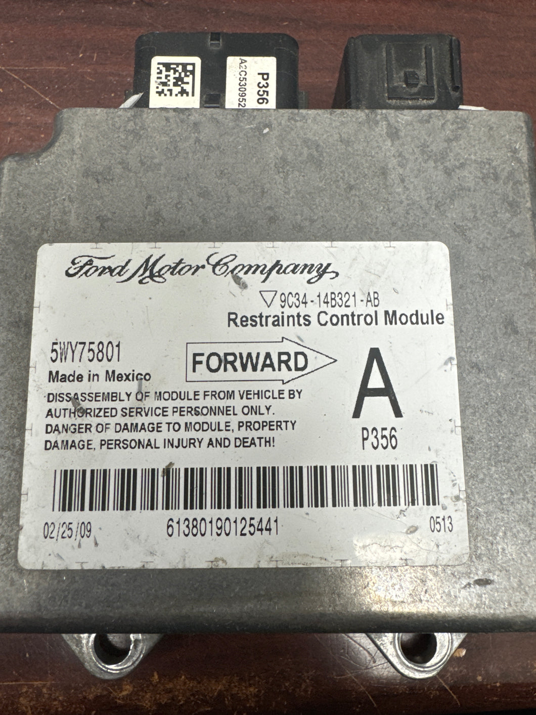 FORD F250 AIRBAG CONTROL MODULE PN: 9C34-14B321-AB (P)