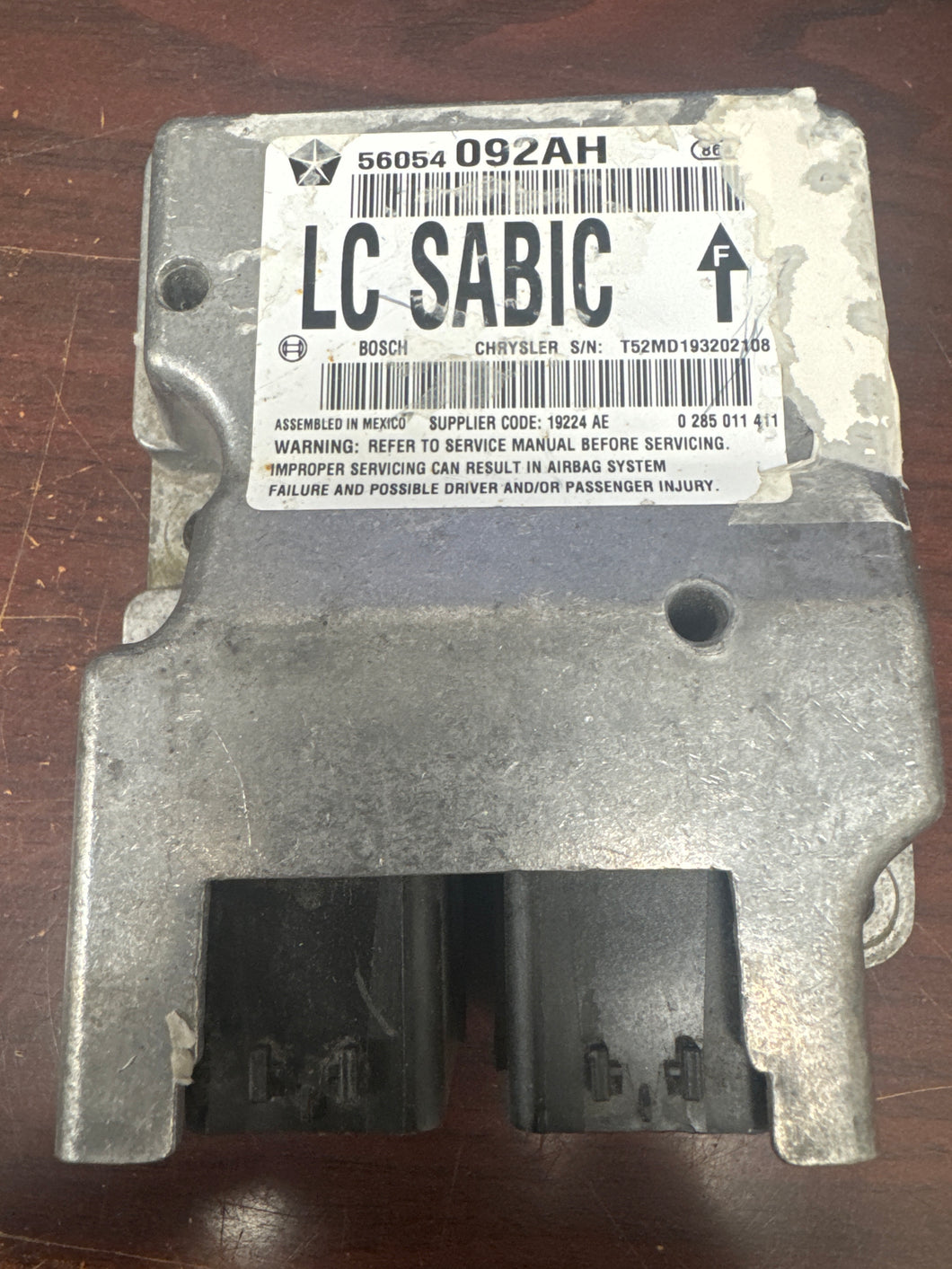 DODGE CHALLENGER AIRBAG CONTROL MODULE PN: 56054092AH (P)