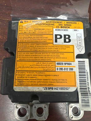 NISSAN PATHFINDER AIRBAG CONTROL MODULE PN: 98820 9PB0A (P)